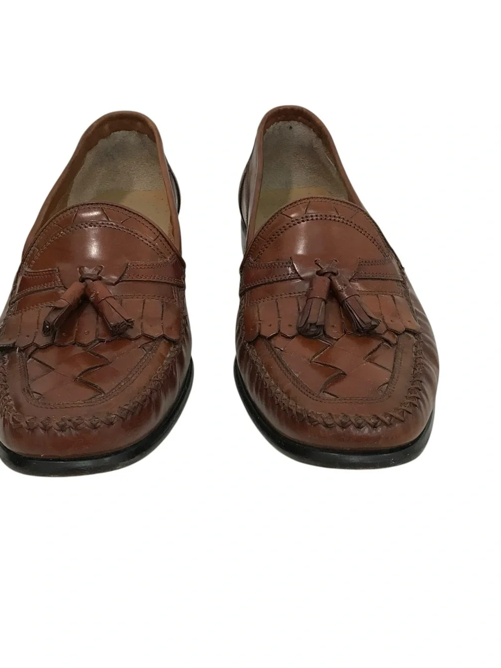 Giorgio Brutini Le Glove Men’s Woven Brown Leather Kilitie Tassel Loafer 12D